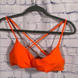 Andie Swim Womens Hermosa Bikini Top Orange Vacation Beach Cruise Sz XL NWT